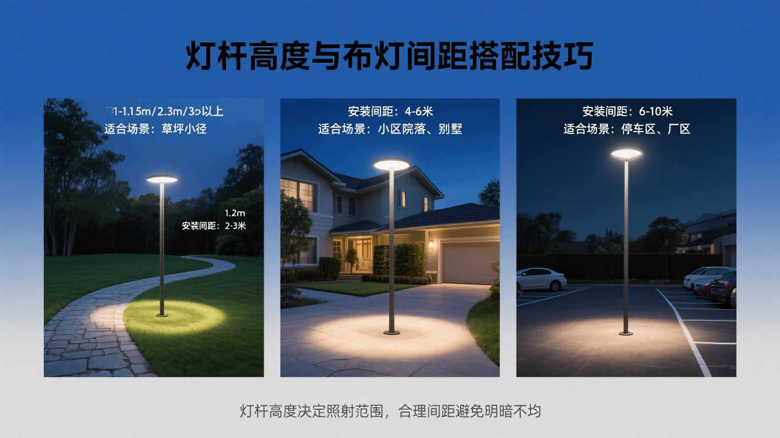 燈桿高度照射效果圖