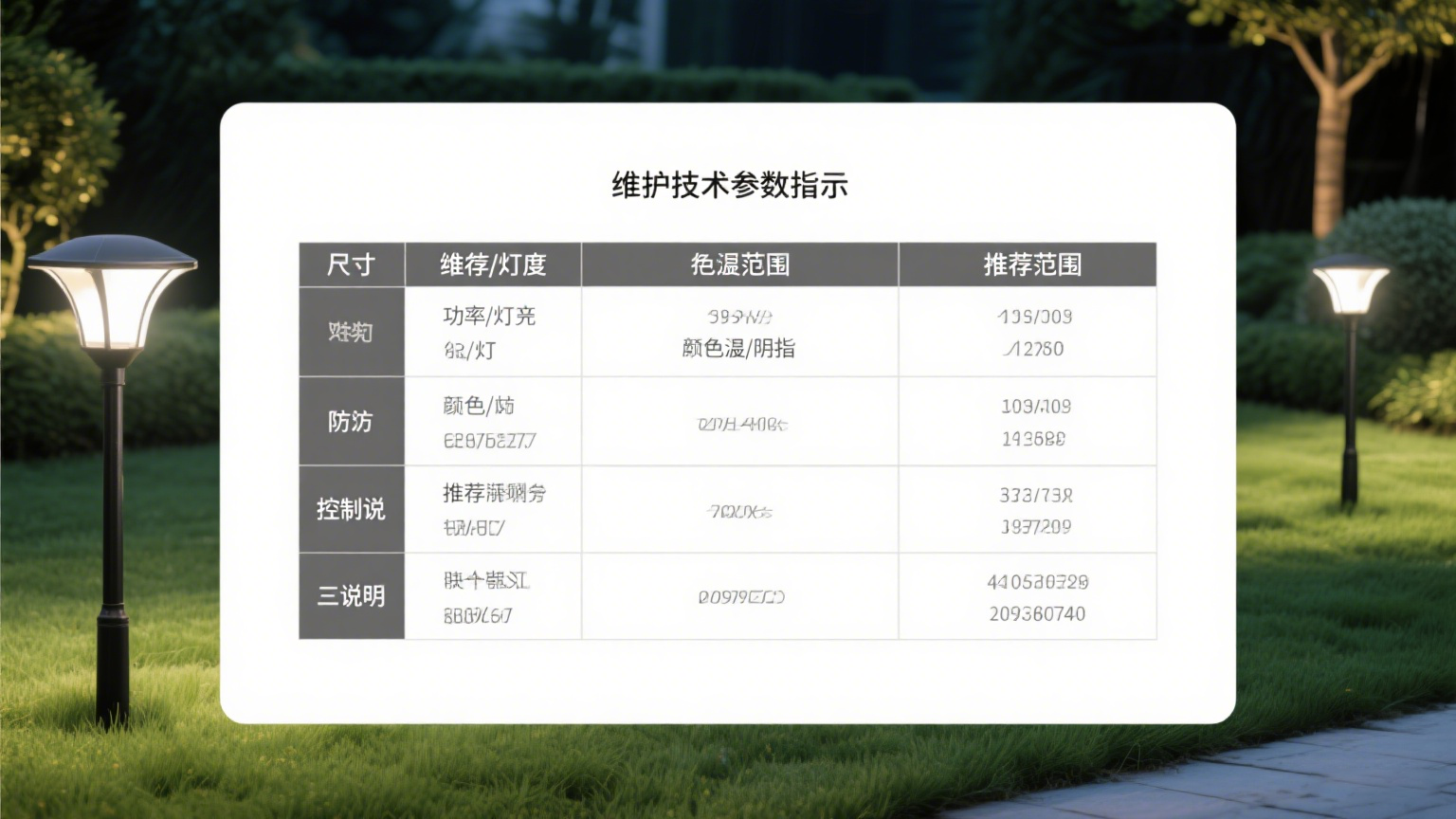 草坪燈的安裝與維護技巧 參數示意